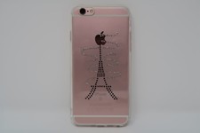 cover silicone iPhone X TPU morbida con strass brillantini gioielli + pellicola