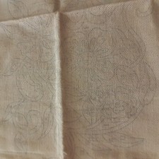 VTG Stamped Embroidery Fabric Stamped Print Color Coded Flowers 40"