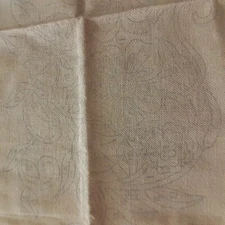 VTG Stamped Hardanger Embroidery Fabric Stamped Print Color Coded Flowers 40"