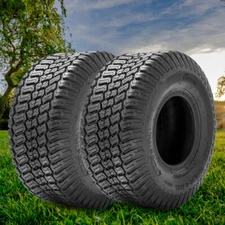 Set Of 2 15x6.00-6 Lawn Mower Turf Tires 4PR 15x6x6 Garden Tractor Tubeless Tire