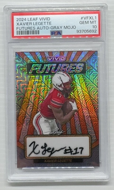 Xavier Legette Leaf Vivid Vivid Futures Autographs #VFXL1 Gray Mojo