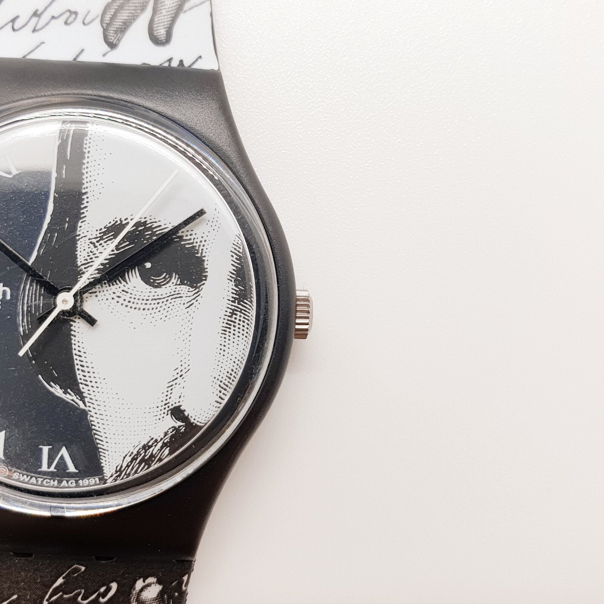 1992 Black and White Rare Swiss Made Swatch Watch for Men and