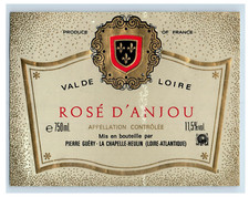 Vintage Rose D Anjou Appellation Controlee Paper Wine Label Original S83E