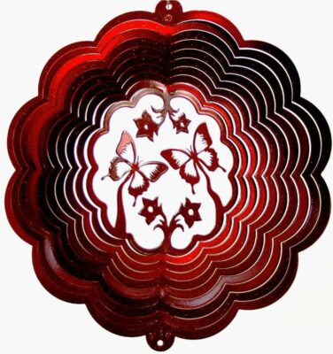 12'' Butterfly Wind Spinner, red - LIFETIME RUST WARRANTY, Made in the USA!