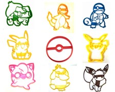 POKEMON MASTER KIT PIKACHU POKEBALL EEVEE PSYDUCK BULBASAUR COOKIE CUTTER PR1099
