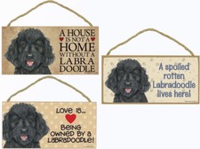 Labradoodle Black Dog Sign Plaque 10"x5" House not Home Spoiled Love