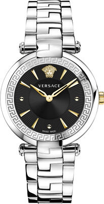 Versace VE2L00321 Revive schwarz gold silber Edelstahl Armband Uhr Damen  NEU