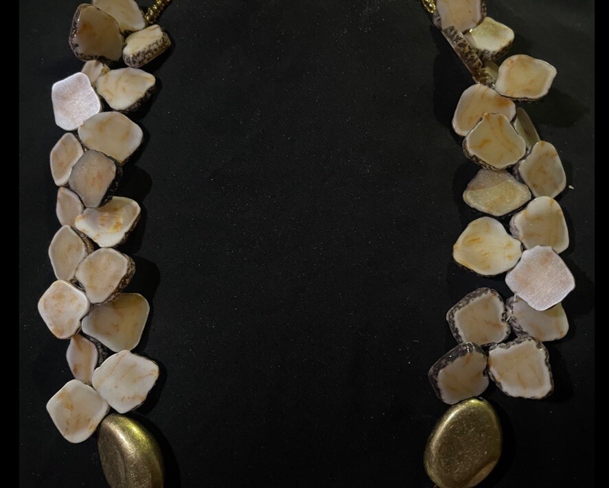 Natural Agate Slice Stone Statement Necklace With… - image 7
