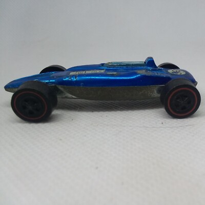 Hot Wheels Redline Shelby Turbine Car 1969 Blue Made In Hong Kong