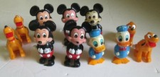 Lot of 11 vintage Tomy Disney wind-up walking figure toys MICKEY DONALD PLUTO