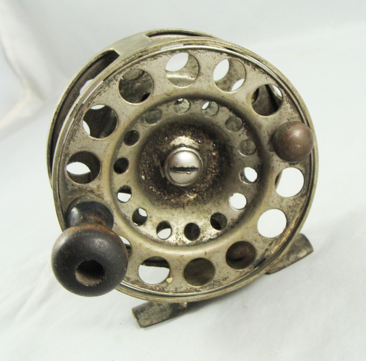 Old Vintage SINGLE ACTION FLY REEL Nickel Silver 120 yds