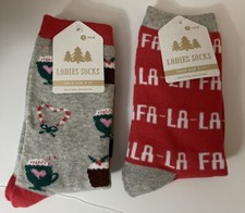 2 Pairs Gertex Ladies Christmas Novelty Socks Secret Santa Stocking Stuffer Xmas