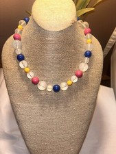 Bubblegum Multicolor Chunky Beaded Toggle Necklace 19 Lot C