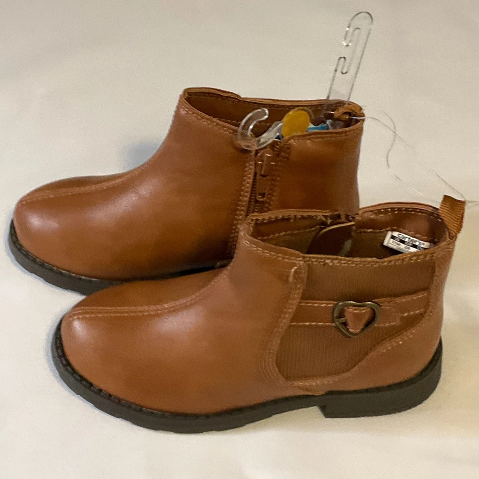 Botas Carters Lena Niños Talla 11M Marrón Cremallera Lateral Foto 2 de 4