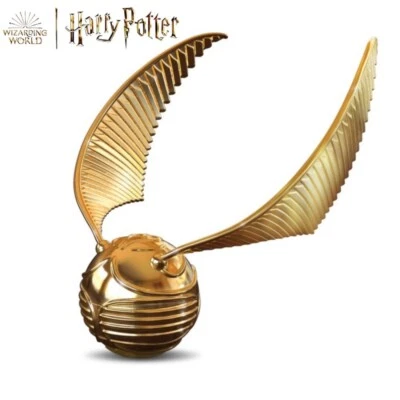 THE BRADFORD EXCHANGE Bradford Harry Potter Golden Snitch Cast Metal Music Box Plays Hedwigs Theme 6"