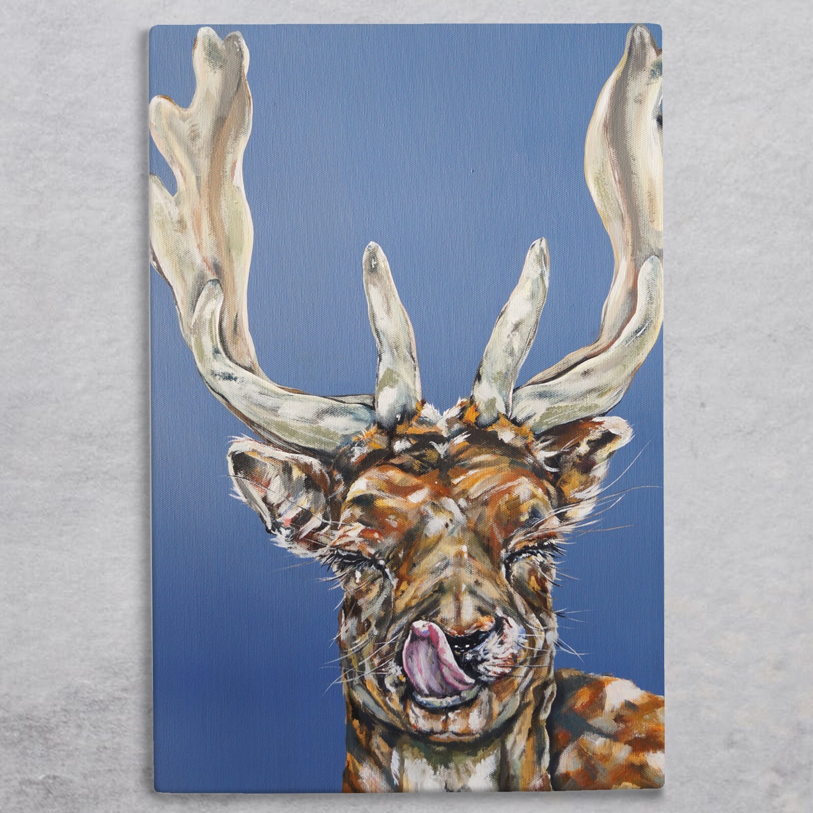 Cheeky Deer Ceramic Tile Picture Plaque Sign Art By Sam Fenner 30x20cm