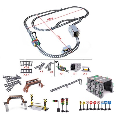 City Rail Flexible Tracks MOC Kit Train Building Blocks Sets DIY-42 Sets USA