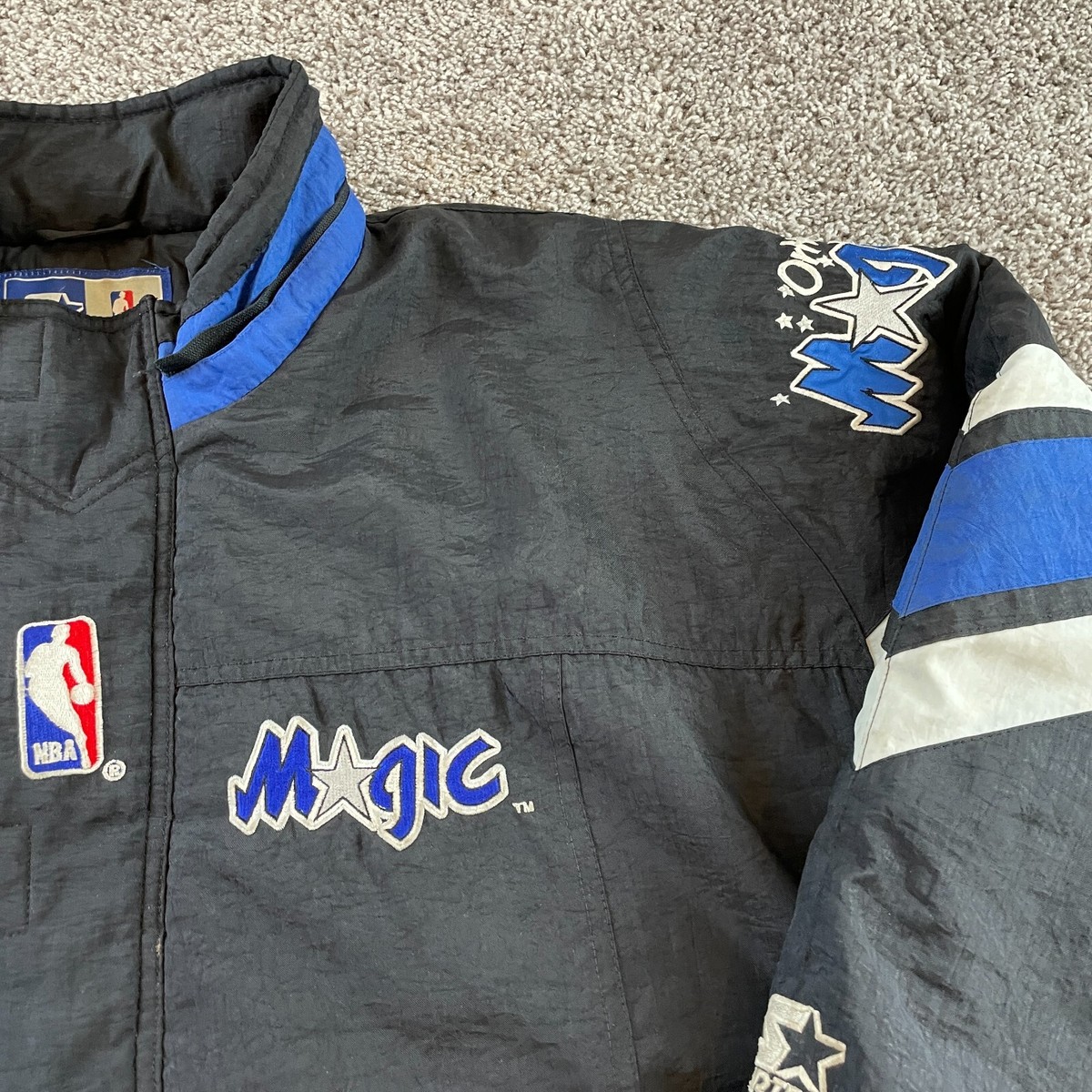 Starter NBA Orlando Magic Jacket Medium Nylon Blue Black Made In