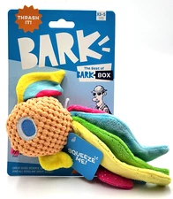 BarkBox Ahi Tina Small Squeaky Plush Crinkly Tug & Shake Dog Toy 9"