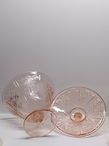 Federal "Sharon Cabbage Rose" Pink Depression Candy Dish W/Lid - Picture 5 of 11