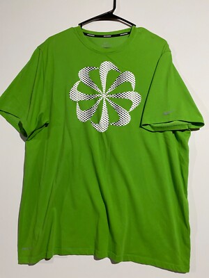 NikeFit Running Old School Logo Green T-Shirt. Mens XL