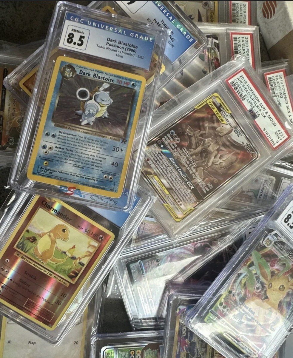 Mystery Pokemon Graded Lot - 10 Cards Guaranteed, Includes 1 Graded Card - Charizard Possible!