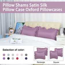 Pillow Shams Satin Silk Pillow Case Oxford Pillowcases Ruffled Pillow Cover 2PCS