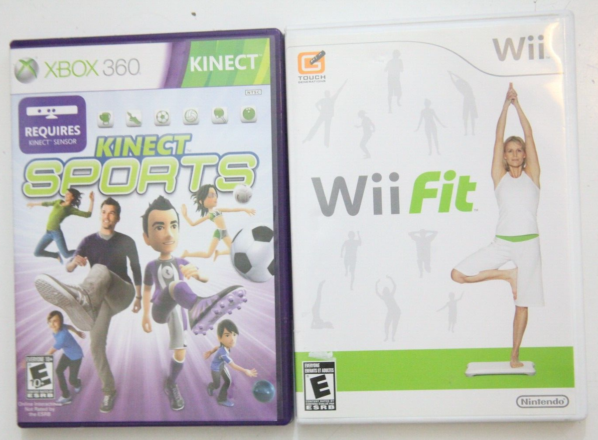 Lot of Two (2) Video Games Wii Fit & Kinect Sports Xbox 360 Disc