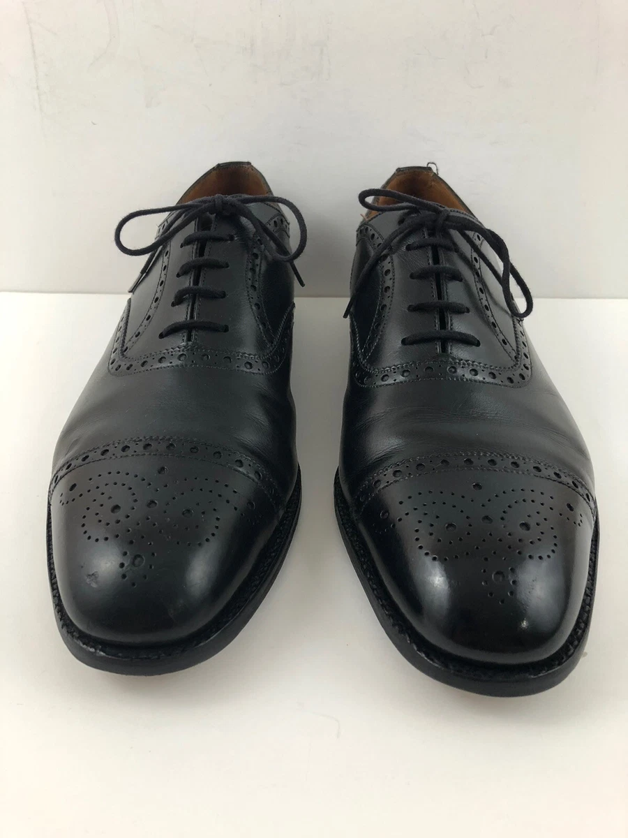 JM Weston Classics Black Boxcalf Medallion Cap Toe w/Brogue Oxford 10 E France