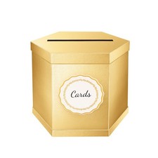 Gold Card Receiving Box 12x10x10 Inch Elegant Holder Wedding Party Gift Decor