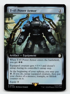 T-45 Power Armor (Extended Art) Foil Fallout Magic The Gathering Card