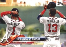 2018 Topps Update #US43 Ronald Acuna Jr./Ozzie Albies Baseball Card Rookie RC. rookie card picture
