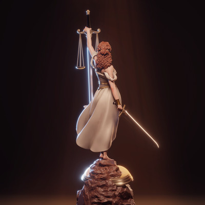 Justice Statue - (GOD) 3D Printed Model Kit - 6 Scale