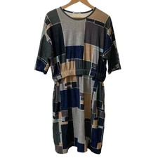 Mina Perhonen LANDSCAPE 3/4 Sleeve Dress Size 36 Multi Color Used