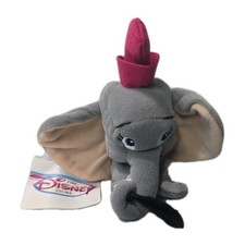 NWT DISNEY Vintage "DUMBO" Bean Bag Plush With Feather