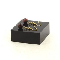 Ohrringe Mit 1 Roter Tigerauge-Perle 8 Mm Aus Vergoldetem Edelstahl