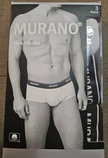 Murano Men  s Black Gray White Brief 3-Pack Underwear Comfort XL/40-42 NWT