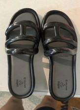 Telfar x Melissa Womens Black Rubber Slide Sa...