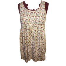 H&M Women's White Floral Cotton Sleeveless Sundress Size 12 High Waist NWO T