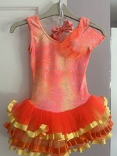 Dance designs Beautiful Bright Orange Tap Dancing/tutu /competition  Size 0