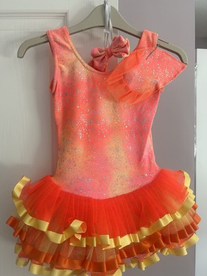 Tanzdesigns schöner leuchtend orange Stepptanz/Tutu/Wettbewerb Größe 0