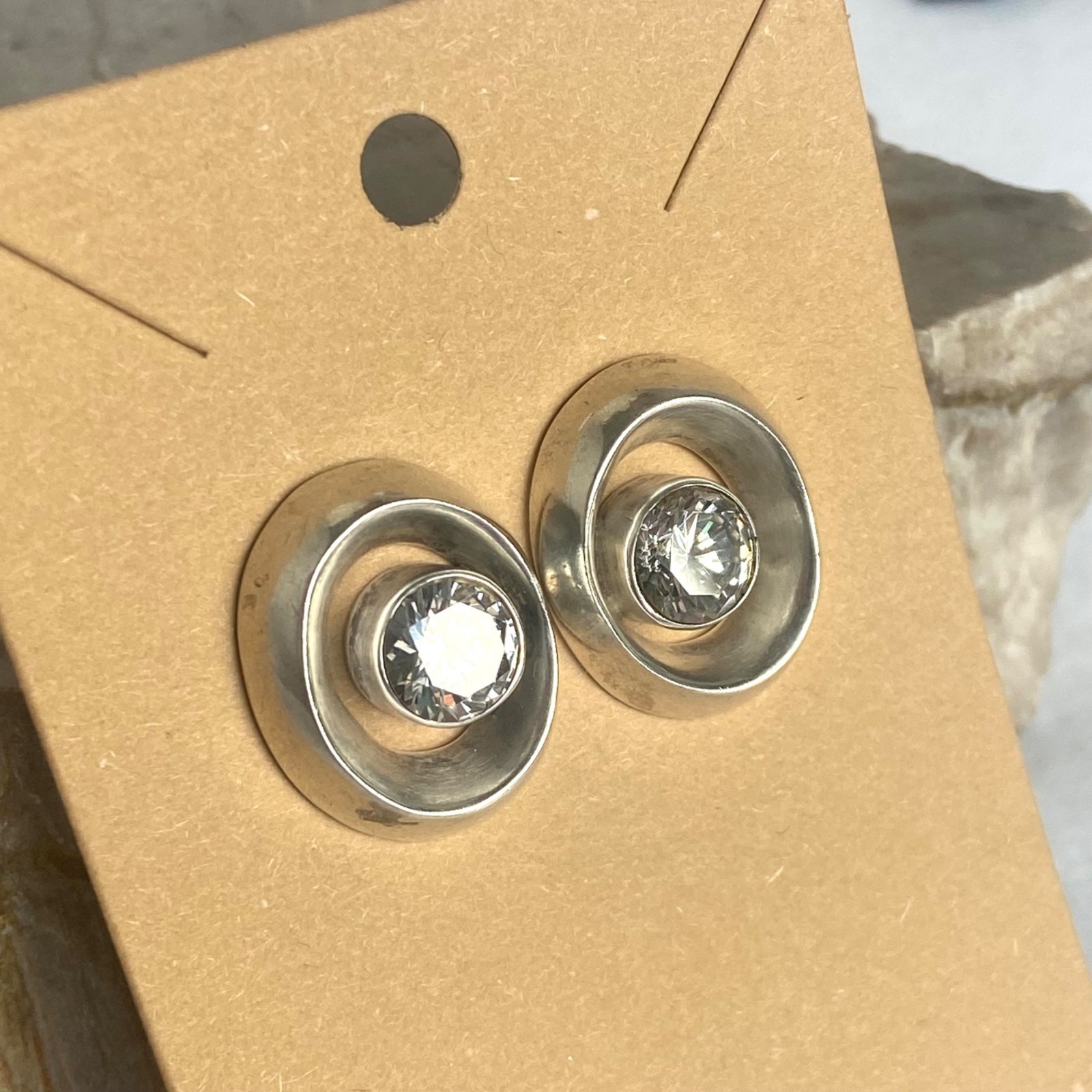 Solid Sterling Silver 925 Large Heavy Geometric O… - image 12