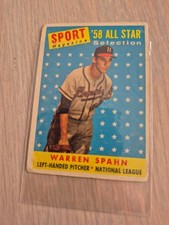 1958 Topps - Sport Magazine '58 All Star Selection Warren Spahn #494