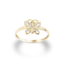 Gold Butterfly CZ Hope  Rebirth Ring Available in Yellow/Rose/White Gold 