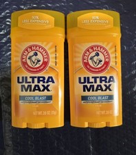 Arm and Hammer Deoderant Ultramax Solid Cool Blast. 2.6ozs. Pack of 2.