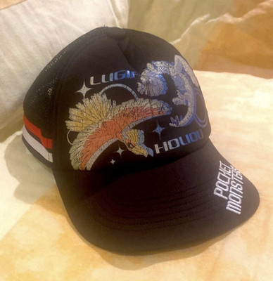 Vintage 2 stripe Pokemon pocket monster snap back trucker hat (kids)