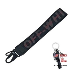 Fashionable Car Key Chain, Fabric Wrist Strap With Key Ring, Can Be Used Black