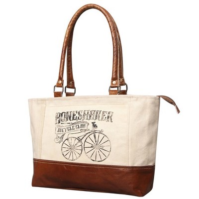 KB OHLAY KB460 TOTE Upcycled Canvas Genuine Leather women bag western handbag