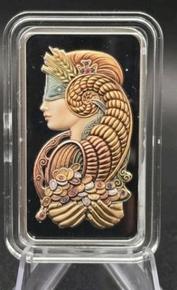 Pamp Fortuna 1oz Silver Bar Colorized with capsule