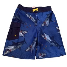 Cat Jack Shark Swim Trunks Drawstring Pockets Built In Underwear Size 6-7